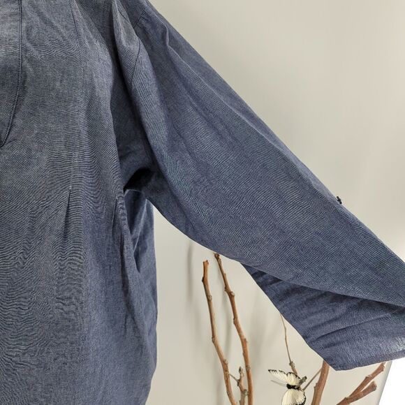 Wdny chambray blue oversized tunic top - Picture 8 of 10
